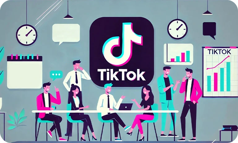 Illustration of a TikTok marketing agency.