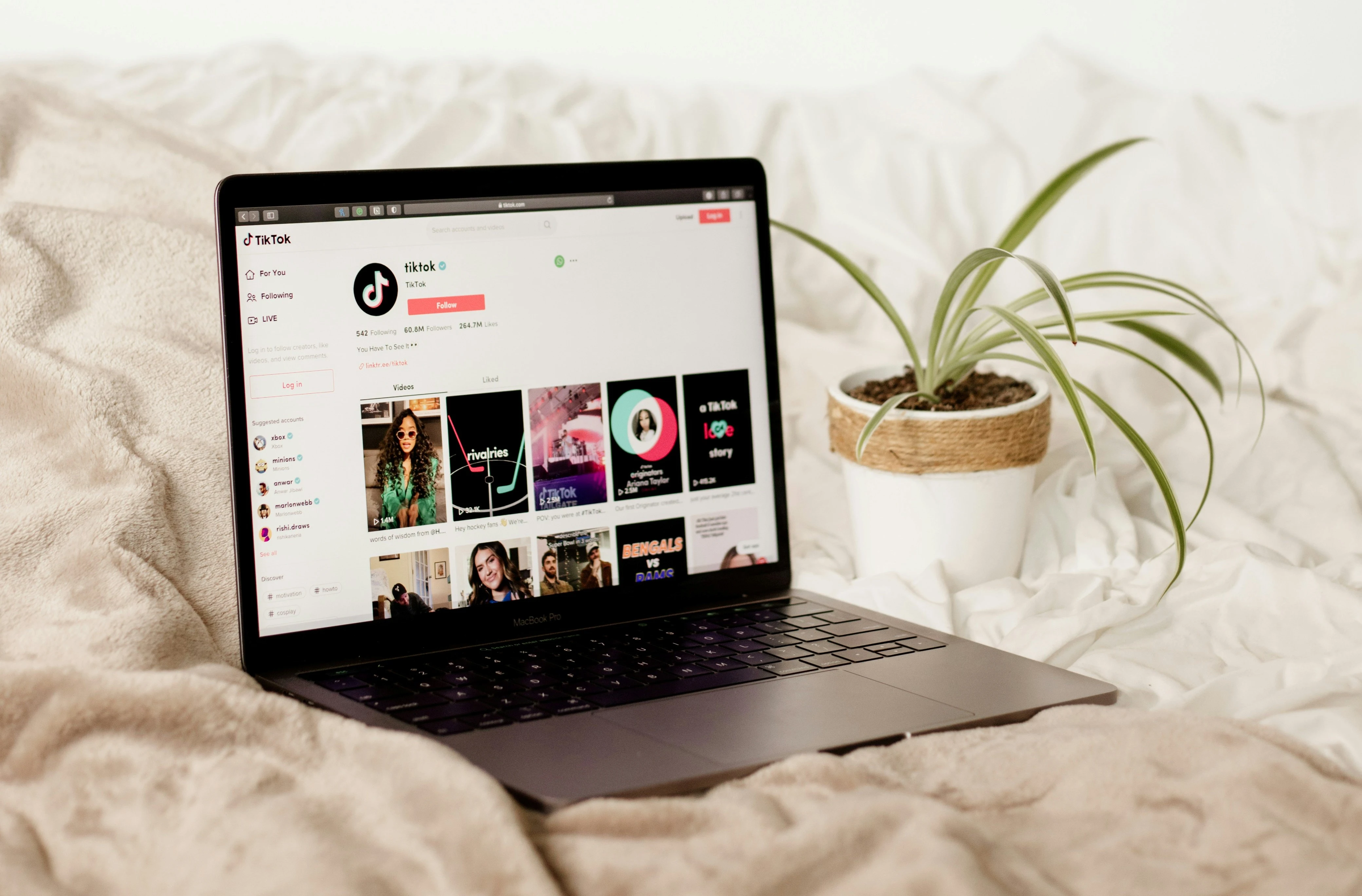 Tiktok Subscription on Laptop